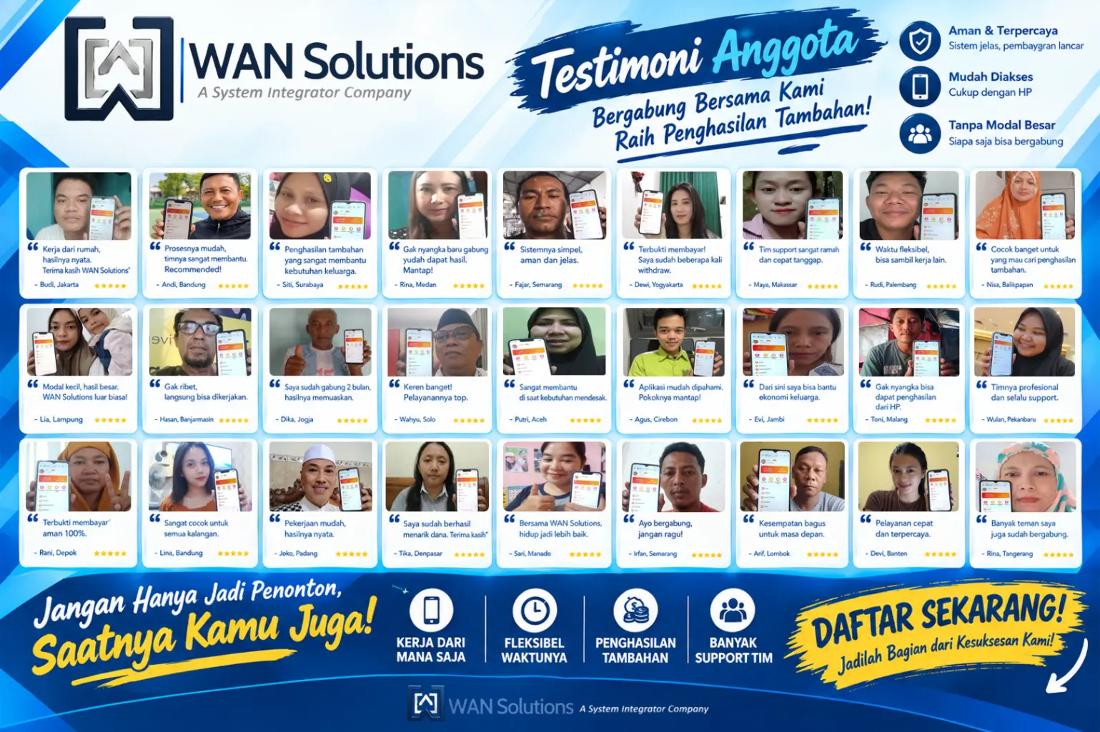 Testimoni anggota WAN Solutions